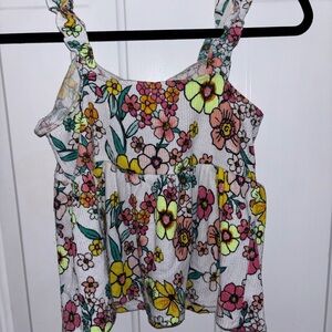 Lot of two Justice Floral Tank Tops.